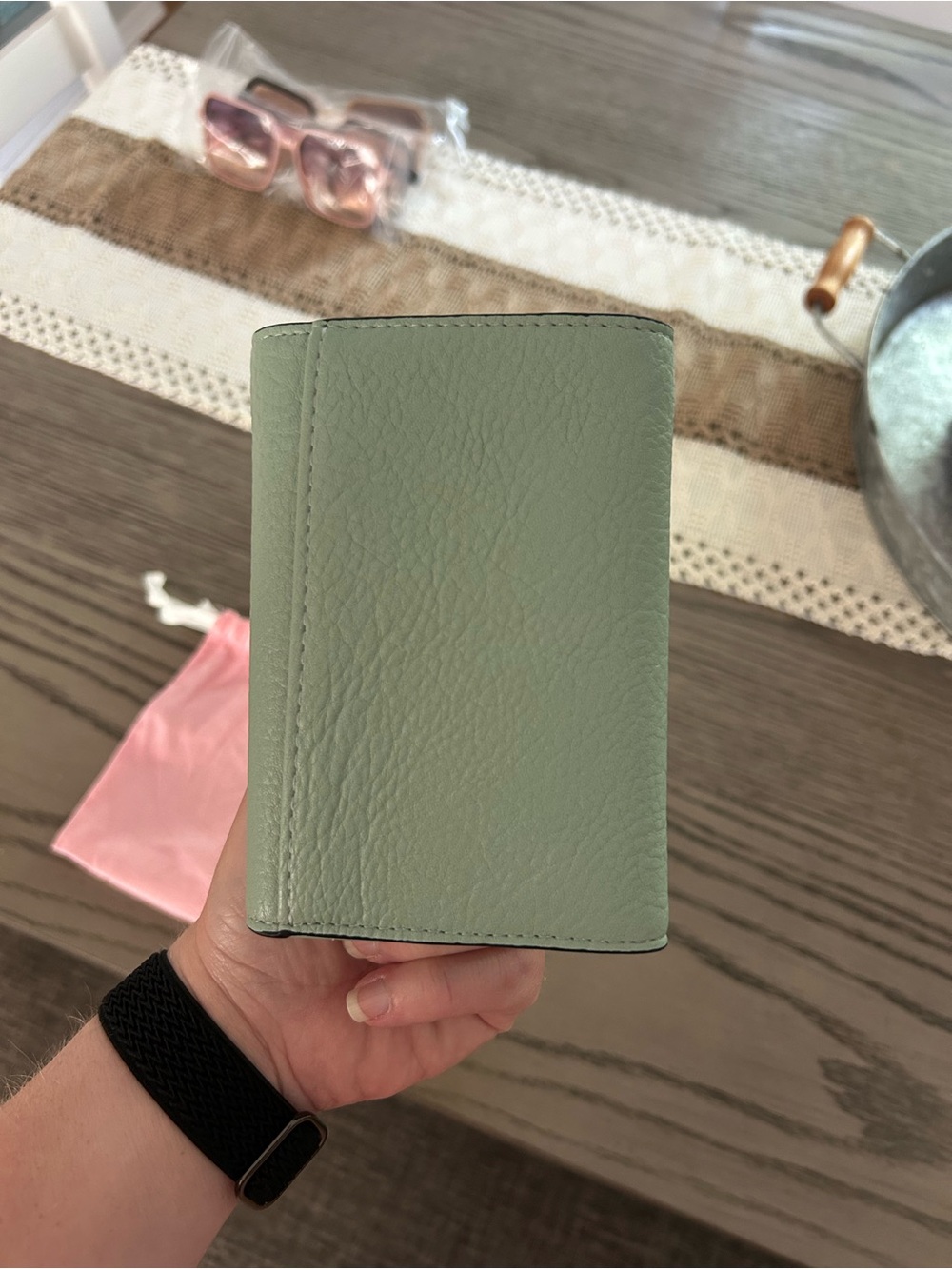 Poppy & Peonies Mint Pebbled MARGAUX Wallet - Picture 3 of 5